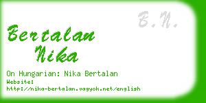 bertalan nika business card